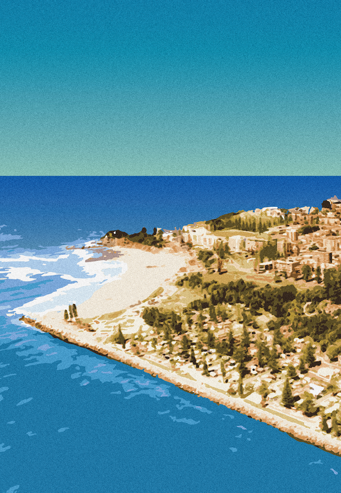 Aerial view of a coastal town with 'Guruk Port Macquarie' text.